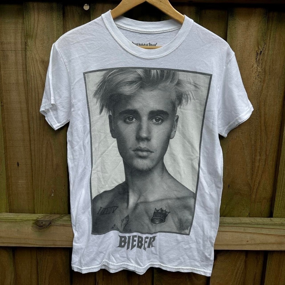 Justin Bieber Purpose Tour white cotton t-shirt sorry Size Large